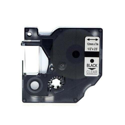 Dymo 45010, S0720500, 12mm x 7m black / clear, compatible tape