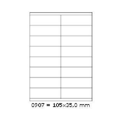 Self-adhesive labels 105 x 35 mm, 16 labels, A4, 100 sheets
