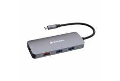 VERBATIM Hub USB-C Pro Multiport 9 Port, 3x USB 3.2, 2x USB-C, HDMI, RJ45, microSD/SD, grey