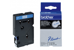 Brother TC-203, 12mm x 7,7m, blue text / white tape, original tape