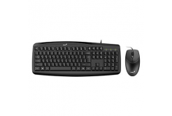 Genius Smart KM-200 Copilot, keyboard set with wired optical mouse, CZ/SK, wired (USB), black