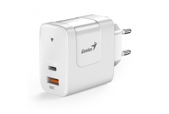 Genius 65W Power Adapter, 2 ports, USB-C, USB-A, PD-65AC