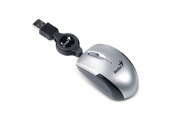 Genius Mouse Micro Traveler V2 31010125106, 1200DPI, optical, 3 buttons, wired USB, silver, Micro