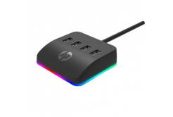 USB (3.0) hub 4-port, DHC-CT120, black, Hewlett-Packard, 4x USB 3.0, backlit