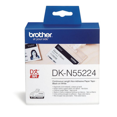 Brother DK-N55224, 54mm x 30,48m, white non-adhesive paper roll