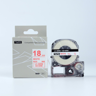 Epson LK-5WRN, SS18RW, C53S655007, 18mm x 9m, red text / white tape, compatible tape