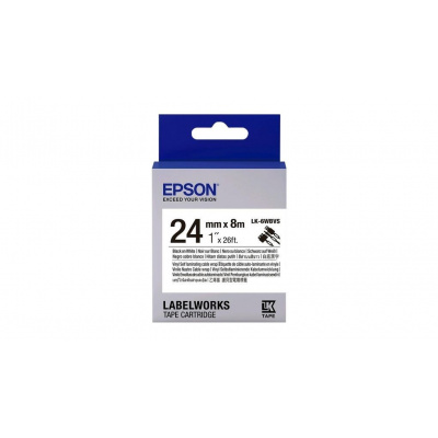 Epson LabelWorks LK-6WBVS C53S656022 24mm x 8m, black text / white tape, self-laminating, original tape