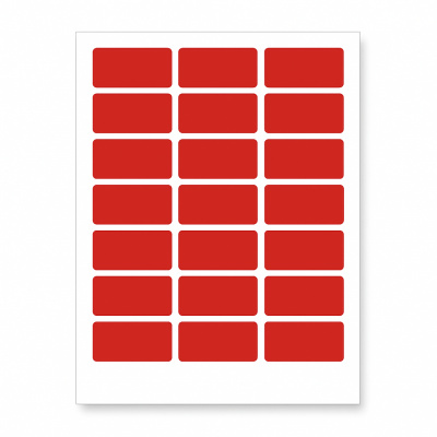 Self-adhesive labels 63,5 x 29,6 mm, 27 labels, A4, 20 sheets, red