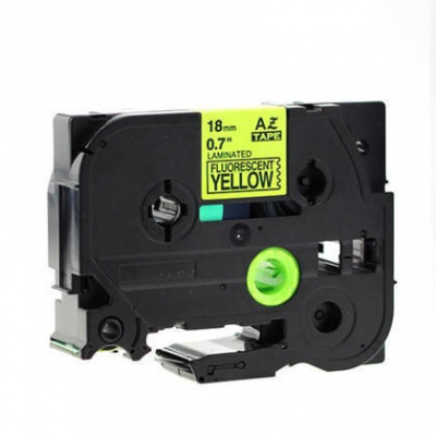 Compatible tape Brother TZ-C41/TZe-C41, signal 18mm x 8m, black text/yellow tape