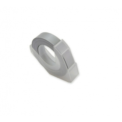 Dymo Omega, 9mm x 3m, white / silver