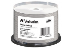VERBATIM CD-R(50-pack) spindl, AZO 52X,700MB,WHITE WIDE THERMAL PRINTABLE SURFACE NON-ID