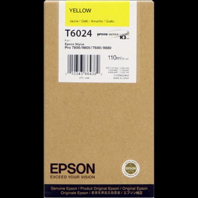 Epson original ink cartridge C13T602400, yellow, 110ml, Epson Stylus Pro 7800, 7880, 9800, 9880