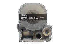 Epson LC-SD24KW, 24mm x 8m, white text / black tape, compatible tape