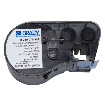 Brady M-250-075-342 / 131610, Labelmaker PermaSleeve Wiremarker Sleeves, 19.05 mm x 11.15 mm
