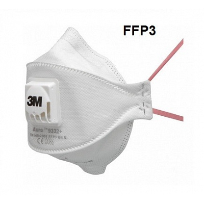 3M 9332+ Aura™ Filtering Half Mask with Exhalation Valve (FFP3)