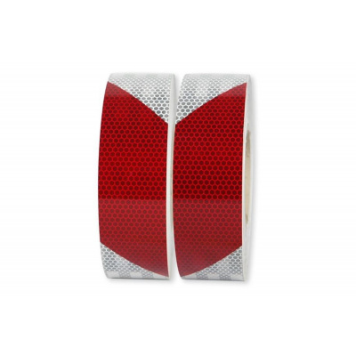 3M 823i Reflective red-white tape, left side, width 50 mm