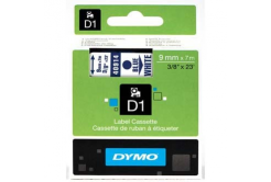 Dymo D1 40914, S0720700, 9mm x 7m, blue text / white tape, original tape