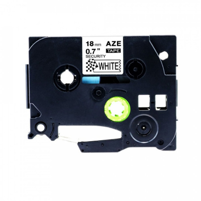 Compatible tape Brother TZ-SE4/TZe-SE4, 18mm x 8m security, black text/white tape