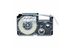 Casio XR-12X1, 12mm x 8m black / clear, compatible tape