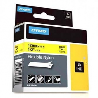 Dymo Rhino 18490, S0718080, 12mm x 3,5m black text / yellow tape, original tape