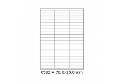 Self-adhesive labels 70 x 15 mm, 57 labels, A4, 100 sheets