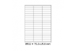 Selfadhesive labels 70 x 15 mm, 57 labels, A4, 100 sheets