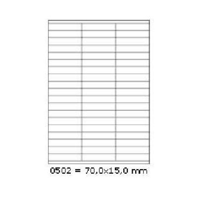 Self-adhesive labels 70 x 15 mm, 57 labels, A4, 100 sheets