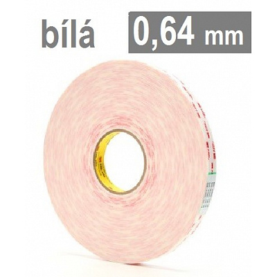 3M VHB™ 4932-P, thickness 0.64 mm; white double-sided very high-bond acrylic tape 19 mm x 33 m