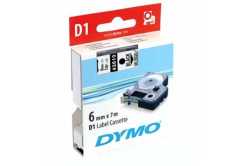 Dymo D1 43610, S0720770, 6mm x 7m black text / clear tape, original tape