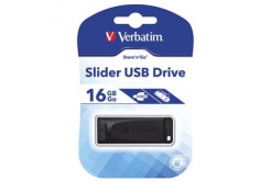 Verbatim 98696 Store N Go Slider, USB flash drive, USB A 2.0, 16GB, with pull-out connector, black
