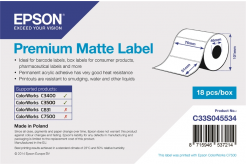 Epson C33S045534 Premium Matte, for ColorWorks, 76x51mm, 650pcs, white self-adhesive labels