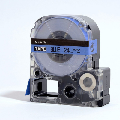 Epson LK-SC24BW, 24mm x 9m, black text / blue tape, compatible tape