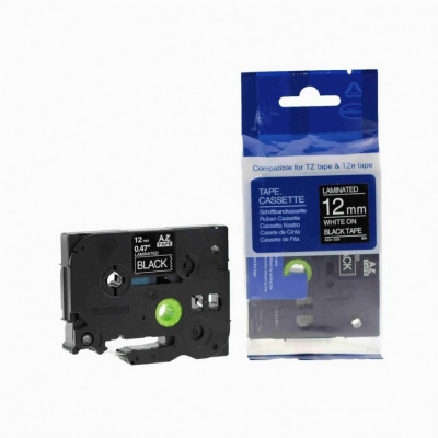 Compatible tape Brother TZ-335 / TZe-335, 12mm x 8m, white text / black tape