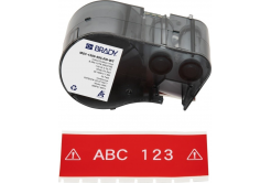 Brady M5C-1500-595-RD-WT / 170943, 38.10 mm x 7.62 m, Vinyl, white text / red tape