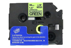 Compatible tape Brother TZ-D61/TZe-D61, signal 36mm x 8m, black text/green tape