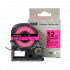Epson SK12P, 12mm x 5m, black text / fluorescent pink tape, compatible tape