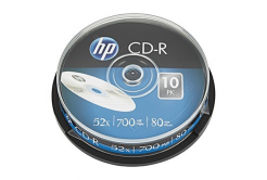 HP CD-R, CRE00019-3, 69308, 10-pack, 700MB, 52x, 80min., 12cm, without printing option, cake box, for data archiving, damaged packaging