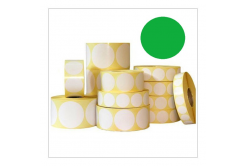 Self-adhesive labels rounded 35 mm, 1000 pcs, green paper for TTR, roll