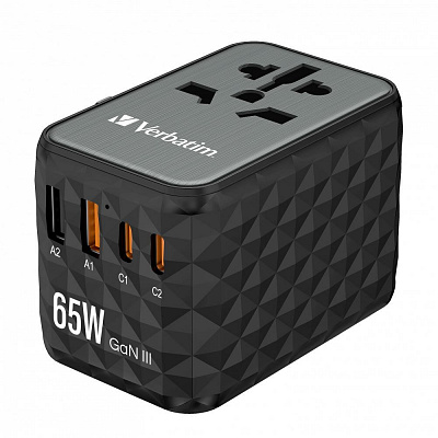 VERBATIM Universal Travel Adapter Charger UTA-05 GaN III, 65W