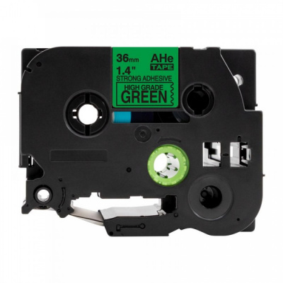 Compatible tape Brother TZ-S761 / TZe-S761, 36mm x 8m, extr.adh. black text / green tape