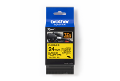 Brother TZ-FX651 / TZe-FX651 Pro Tape, 24mm x 8m, black text/yellow tape, original tape