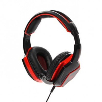 Red Fighter H2, herní sluchátka s mikrofonem, ovládání hlasitosti, černo-červená, 2x 3.5 mm jack