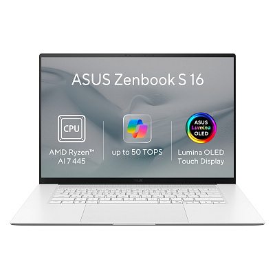 ASUS Zenbook S16 OLED/UM5606GA-OLED591XZ/AI7-445/16"/2880x1800/T/32GB/512GB/AMD int/W11P/White/2R