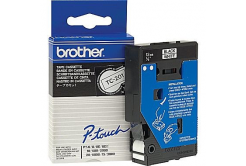 Brother TC-201, 12mm x 7,7m, black text / white tape, original tape