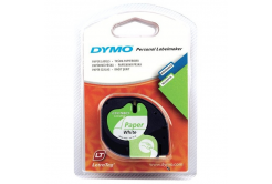 Dymo LetraTag 59421, S0721500, 12mm x 4m black text / white tape, original tape