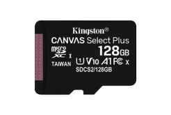 Kingston memory card Canvas Select Plus, 128GB, micro SDXC, SDCS2/128GBSP, UHS-I U1 (Class 10), A1