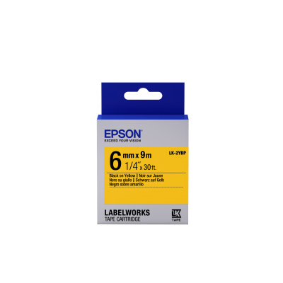 Epson LabelWorks LK-2YBP C53S652002 6mm x 9m, black text / pastel yellow tape, original tape