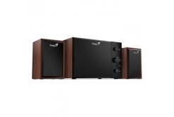 Genius SW-2.1 350 speakers, 2.1, 15W, brown-black, control panel, bass and treble control, 3.5 mm jack, 40Hz~20kHz