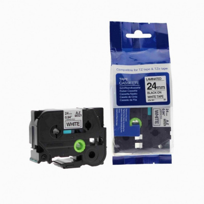 Compatible tape Brother TZ-251 / TZe-251, 24mm x 8m, black text / white tape
