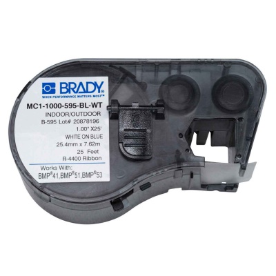 Brady MC1-1000-595-BL-WT / 131594, slef-adhesive tape 25.40 mm x 7.62 m